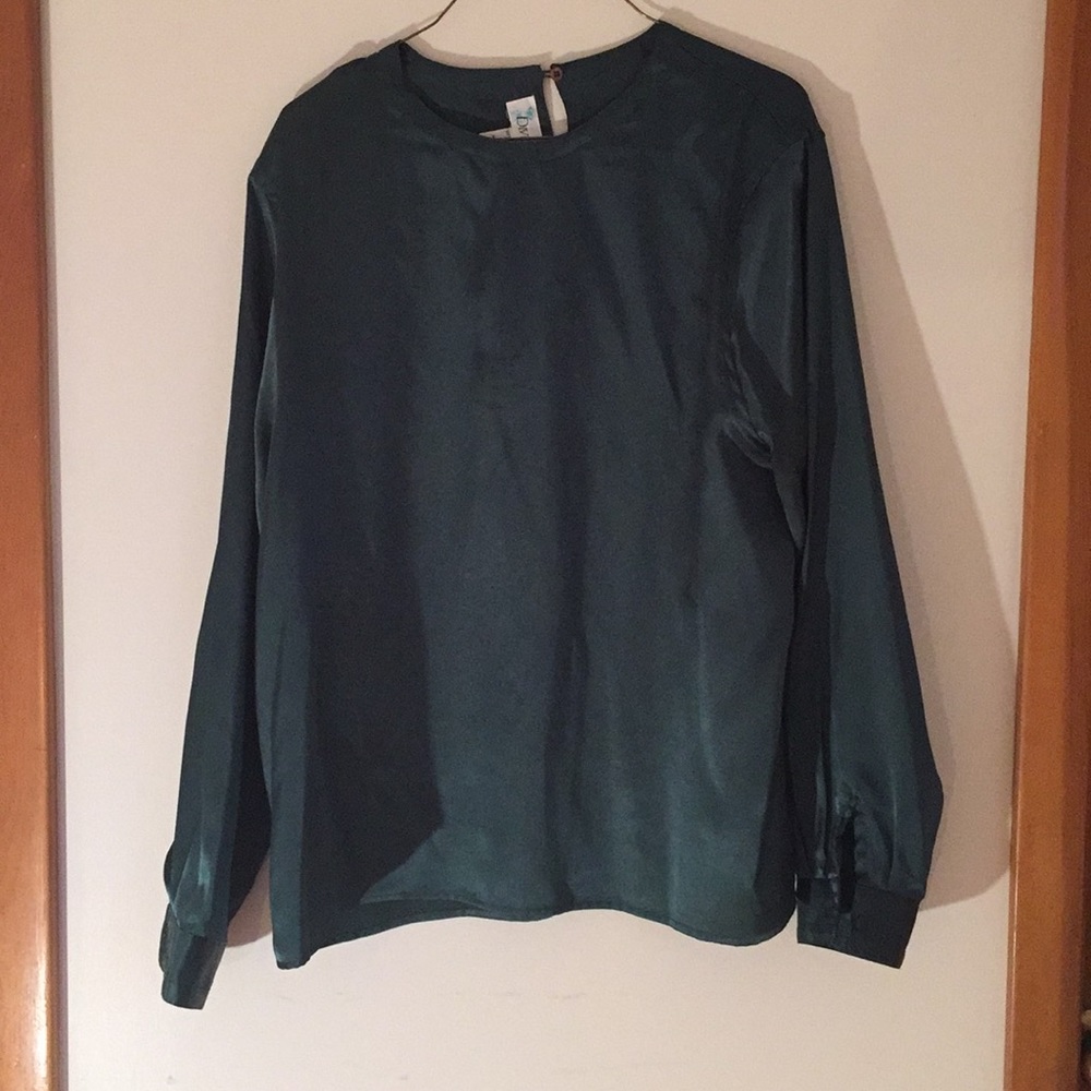 High Neck Vintage Green Dress Shirt.